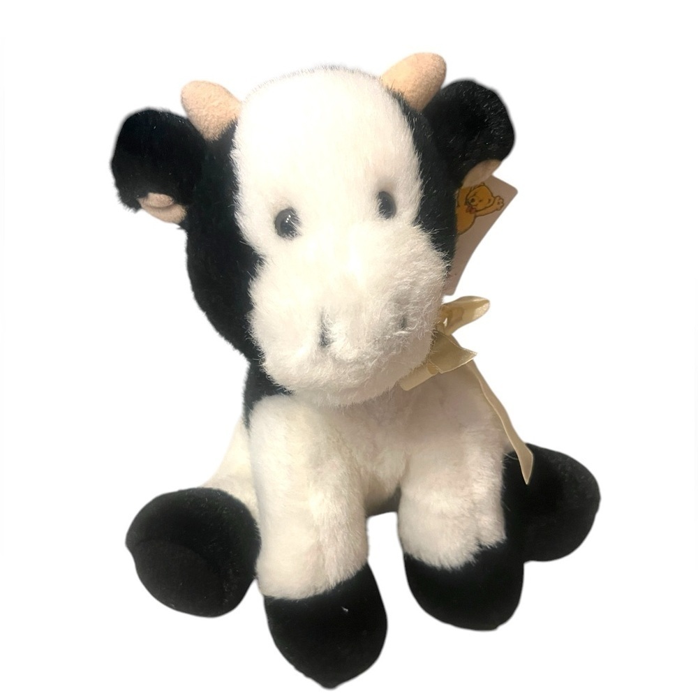Mary Meyer ALFALFA 1991 Plush Black & White Cow 9”